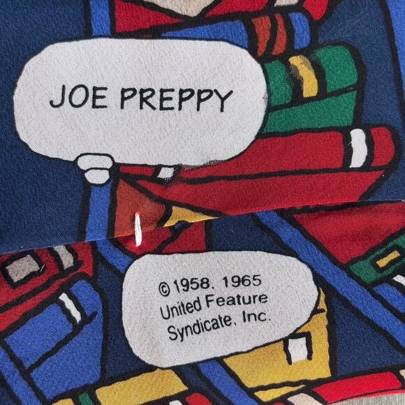 Vintage Snoopy Joe Preppy Novelty Tie 1990s Peanuts Necktie Book Print 57” - Picture 5 of 6
